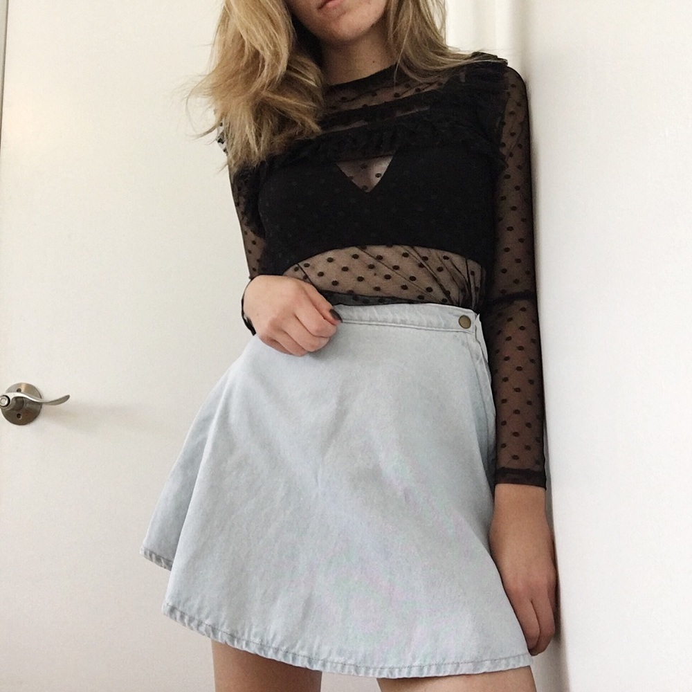 Forever 21 sheer polka dot blouse